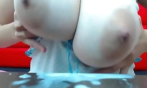 Milf host her big boobs ripple less milk